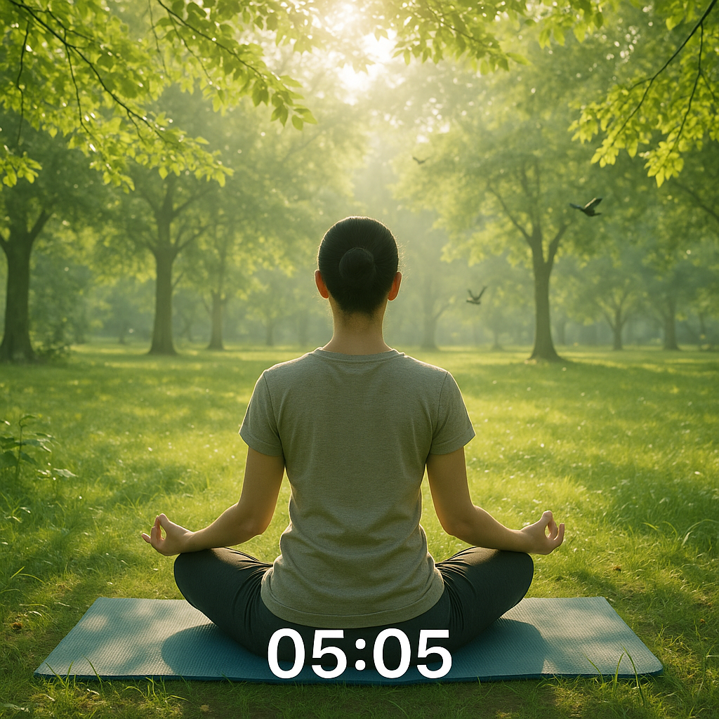 Une personne méditant paisiblement dans un parc